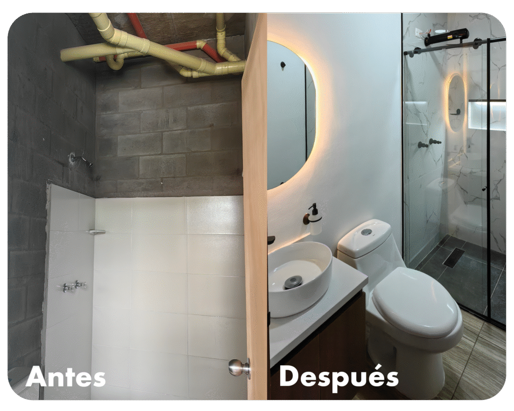 antes y despues baño 1